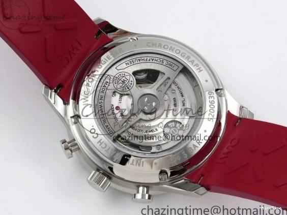 MIROTIME 0301 Reliable Portuguese Chrono IW3716 Z+F 1:1 Best Edition Red Dial on Red Rubber Strap A 7015